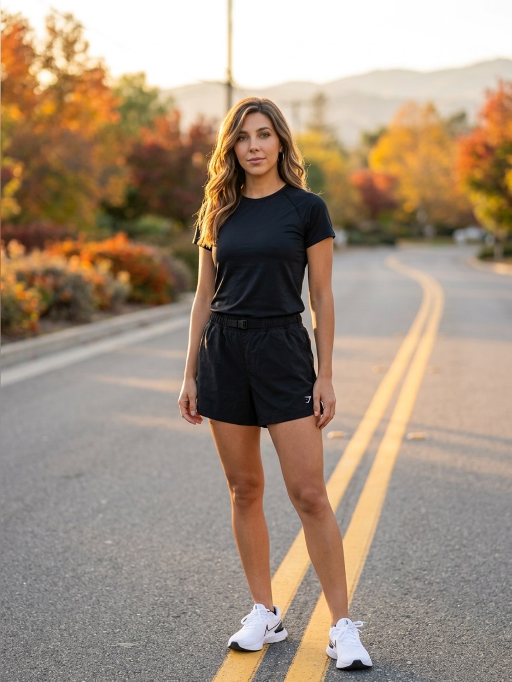 Gymshark Womens Small Black Utility Buckle High Rise Athletic Shorts Side Pocket
